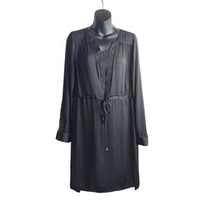 Simply Vera Vera Wang Women's Black Longsleeve Tie Waist Dress Size Medium